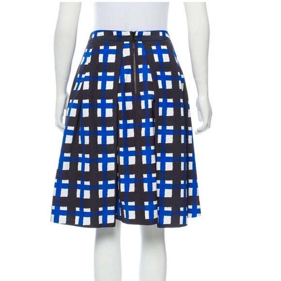 🧡 Preppy Pink Tartan Blue Plaid Pleated Skirt - Picture 3 of 5